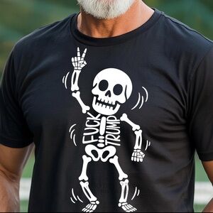 Unisex Black Graphic Skeleton Tee FDT